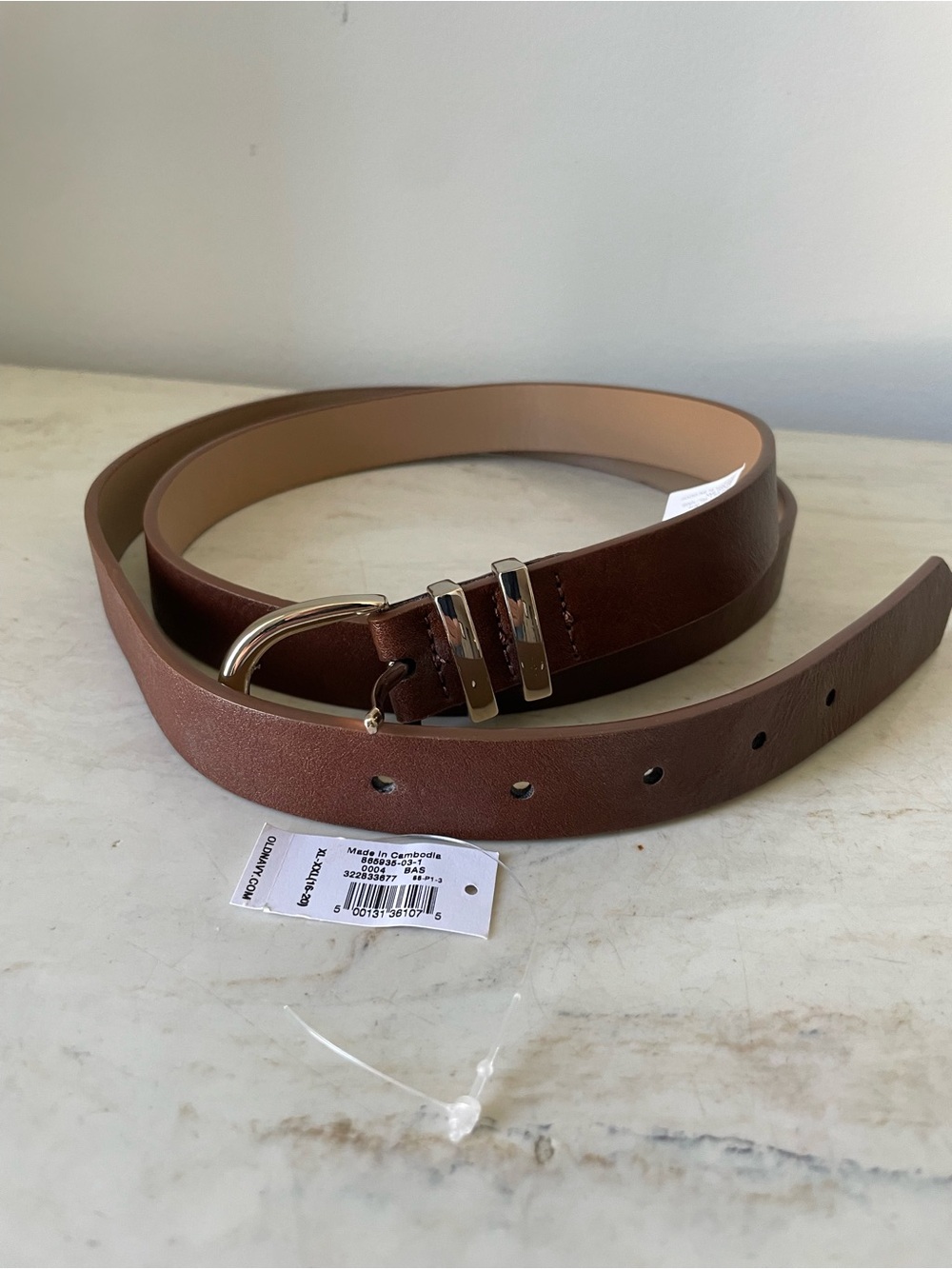 Classic Brown faux Leather Womens Belt - Brown xxl